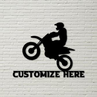Customizable Metal Dirt Bike sign, dirt bike, dirt bike sign, dirt bike decor, bmx, bmx decor, bmx sign, outdoor decor, dirt bike rider - Thegiftio UK