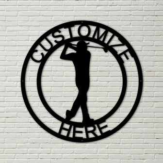 Customizable Metal Golf Sign, Personalized Golfing Decor, Metal Golf Decoration, metal sign, custom metal sign, kids room decor, wall decor - Thegiftio UK