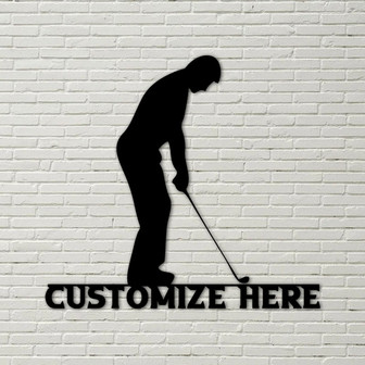 Customizable Metal Golfer Sign, custom sign, golf, golf ball, custom golf decor, custom golf sign, golf sign, golf decor, golfer decor - Thegiftio