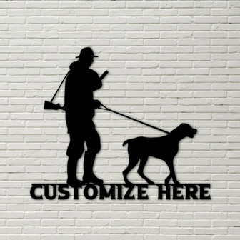 Customizable Metal Hunter and Dog sign - Thegiftio UK