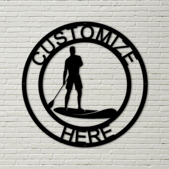 Customizable Metal Paddle Boarding Sign, Paddle Boarding Decoration, Personalized Metal Paddle Boarding Sign, Beach Decor - Thegiftio UK