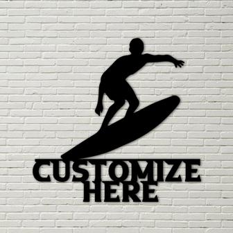 Customizable Metal Surfing Sign, Surfing Decoration, Personalized Metal Surfing Sign, Beach Decor, surf board sign, surf decor - Thegiftio UK