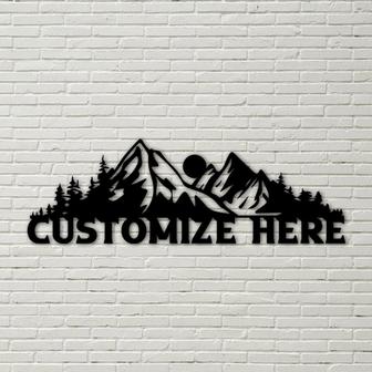Customizable Mountain Range Sign, Metal Home Decor, metal mountain sign, custom metal sign, custom address sign, home address sign - Thegiftio UK