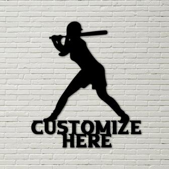 Customizable Softball Pitcher Sign, Metal Softball Decoration Sign - Thegiftio UK