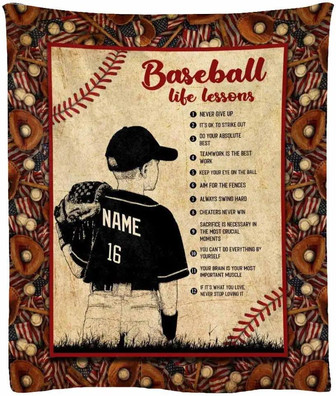 Customized Blanket With Name To My Daughter Girl From Dad And Mom, Baseball Life Lessons Softball Catcher Blanket, Surprise Gift Throw Blanket - Thegiftio UK