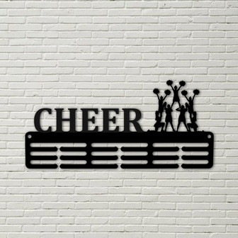 Customized Cheerleader Medal Hanger Metal sign - 12 Rungs for medals & Ribbons, Show Team Spirit, metal sign, art, wall decor, sport athlete - Thegiftio UK