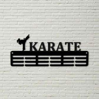 Customized Karate Sport Medal Hanger Metal sign - 12 Rungs for medals & Ribbons, Show Team Spirit, metal sign, art, wall decor, karate metal - Thegiftio UK