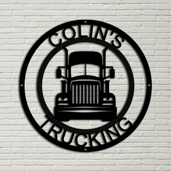Customized Metal Trucker Sign, Big Rig, Trucker, 18 Wheeler, Diesel, metal sign, art, wall decor, trucking company, tractor trailer gift - Thegiftio UK