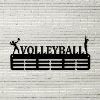 Customized Volleyball Sport Medal Hanger metal sign - 12 Rungs for medals & Ribbons, Show Team Spirit, metal sign, art, wall decor - Thegiftio UK