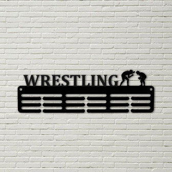 Customized Wrestling Sport Medal Hanger metal sign - 12 Rungs for medals & Ribbons, Show Team Spirit, metal sign, art, wall decor - Thegiftio UK