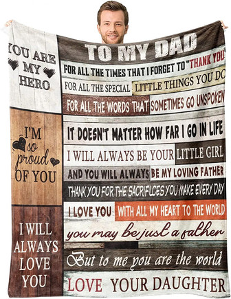 Dad Blanket From Daughter To My Dad Blanket Dad Birthday Gifts Best Dad Ever Gifts From Daughter I Love You Dad Blanket - Thegiftio UK