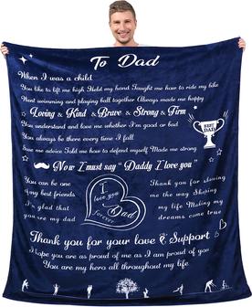 Dad Gifts From Son Or Daughter, Dad Blanket From Daughter Or Son, Fathers Day Blanket For Men From Kids, Blanket For Dad Birthday Gift - Thegiftio UK