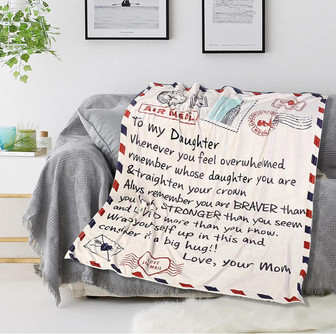 To My Daughter Blanket From Mom Airmail To My Daughter Blanket Soft Letter Throw Blanket From Mom - Thegiftio UK