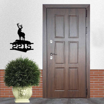 Deer Last Name Sign, Metal Deer Sign, Antler Wall Sign, Hunting Present, Man Gift, Deer Family Name Sign, Hunter Valentines Gift, Camp Sign - Thegiftio UK