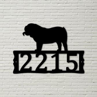 Dog House Numbers - English Bulldog Metal Address Plaque for House, Address Number, Metal Address Sign, House Numbers, Front Porch Address - Thegiftio UK