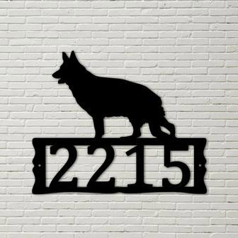 Dog House Numbers - German Shepherd Metal Address Plaque for House, Address Number, Metal Address Sign, House Numbers, Front Porch Address - Thegiftio UK