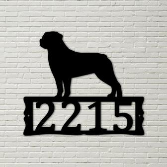 Dog House Numbers - Rottweiler Metal Address Plaque for House, Address Number, Metal Address Sign, House Numbers, Front Porch Address - Thegiftio UK