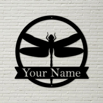DRAGON FLY Metal sign - Metal Wall Art Décor-Personalized Dragonfly metal sign, Farm Sign, Metal Name Sign, Door Hanger, Housewarming Gift - Thegiftio UK