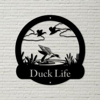 Duck Sign, Duck Hunting Decor, Duck Hunter Gift, Duck Gift For Him, Duck Name Metal Sign, Fathers Day Gift - Thegiftio UK