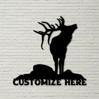 Elk Sign, Customizable Metal Home Decor, wilderness sign, wilderness decor, metal sign, elk sign, custom elk sign, metal elk sign - Thegiftio UK