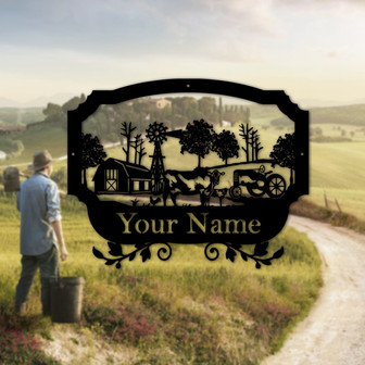 Farm Life Scenery Metal Sign Personalized Farmhouse Sign Custom Farm Decor Custom Farmhouse Decor Metal Farm Sign Farm House Decor - Thegiftio UK