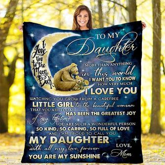 Flannel Blanket To My Daughter Letter Printed Blanket From Mom Dad Positive Energy Courage And Brave Flannel Blanket Gift For Daughter - Thegiftio UK
