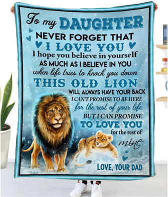 Flannel Throw Letter Blanket To My Daughter From Dad, Blanket Dad Daughter Bed Throws For Positive Encourage Love - Thegiftio UK