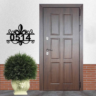 Fleur De Lis House Number Sign, Fleur De lis Address Plaque, Metal Fleur De Lis Address, Customized Fleur De Lis Address Sign, Custom Metal - Thegiftio UK
