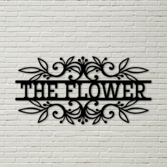Flower Bouquet Metal Sign, flower monogram, floral bouquet sign, roses daisies, metal sign, last name sign, custom text metal - Thegiftio UK