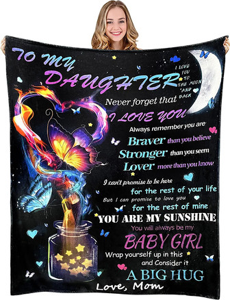 Gift For Daughter Blanket From Mom To My Daughter Blanket Anniversary Birthday Gifts Valentines Present I Love You Gifts For Daughter From Mom Luxury Throw Blanket For Her - Thegiftio UK