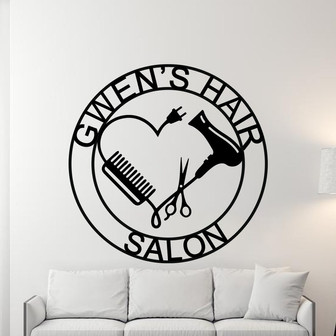 Hair Salon Sign, Metal hair Stylist Sign, Personalized Salon, Custom Booth Sign, hair Stylist Gift, Hair Salon Wall Art, Salon Custom Sign - Thegiftio UK