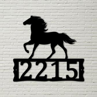 Horse House Numbers - Metal Address Plaque for House, Address Number, Metal Address Sign, House Numbers, Front Porch Address - Thegiftio UK