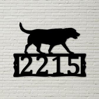 Labrador Retriever Metal Address Plaque for House, Address Number, Metal Address Sign, House Numbers, Front Porch Address sign - Thegiftio UK
