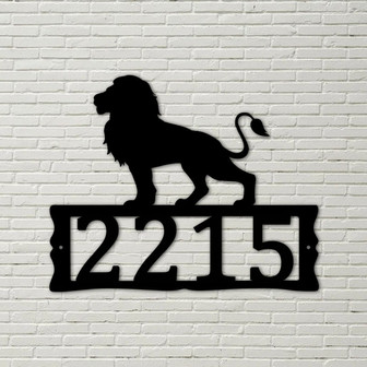 Lion Metal Address Plaque for House, Address Number, Metal Address Sign, House Numbers, Front Porch Address - Thegiftio UK