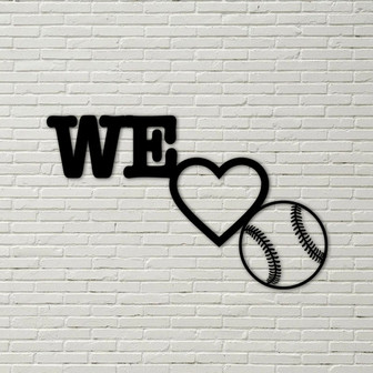 We Love Baseball Metal Wall Sign, baseball sign, baseball homedecor, baseball, sports sign, i love baseball, i love baseball sign - Thegiftio UK