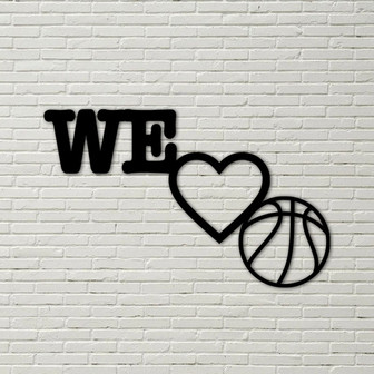 We Love Basketball Metal Wall Sign, sports sign, love basketball sign, basketball, metal basketballsign, metal basketball, love basketball - Thegiftio UK