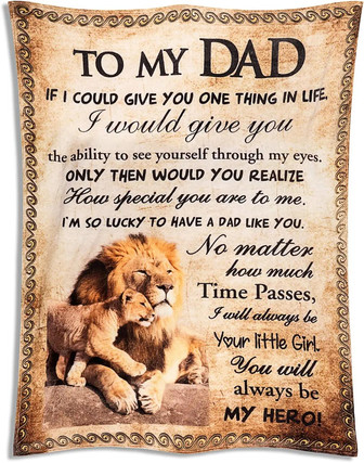 I Love You Dad Blanket - To My Dad From Daughter Son Christmas Birthday Father Day's Soft Couch Bed Throw Blankets Gifts For Father To Be  - Thegiftio