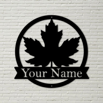 Maple Leaf metal sign, Canada Metal Sign, Personalized Home Decor, Maple Leaf Monogram Sign, Family Address Sign, Family Sign, Canadian Gift - Thegiftio UK