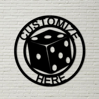 Metal Dice Sign, Game Room Decor, wall art, dice, dice set, dice set metal, metal art, aces, pair of aces, aces dice - Thegiftio UK