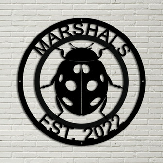 metal lady bug, personalized lady bug art, custom metal sign, metal wall art, outdoor metal sign, house warming gift, lady bug address sign - Thegiftio UK