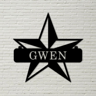 Metal Star Sign - Metal Wall Art - Housewarming Gift - Wedding Gift - Personalized Metal Wall Art - Custom Metal Wall Decor - Thegiftio UK