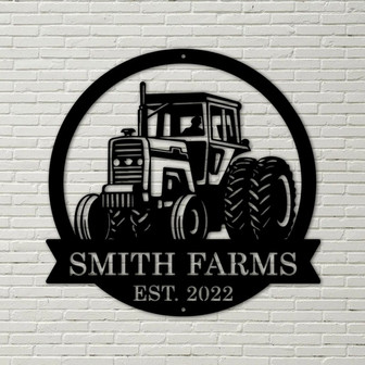 Metal Tractor Sign, Farm Sign, Metal Name Sign, Door Hanger, Housewarming Gift, Anniversary, moving gifts, farm sign, tractor metal sign - Thegiftio UK