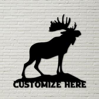 Moose Sign, Customizable Metal Home Decor, moose metal sign, moose metal art, custom moose, moose mountain, moose animals - Thegiftio UK