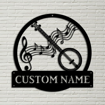Personalized Banjo Music Metal Sign Art Custom Banjo Music Metal Sign Banjo Gifts for Men Banjo Gift Musical Instrument Gift - Thegiftio UK