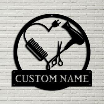 Personalized Barber Hair Stylist Metal Sign Art Custom Hair Stylist Monogram Metal Sign Hair Stylist Gifts Job Gift Hair Salon Gift - Thegiftio UK