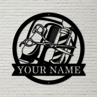 Personalized Barber Hair Stylist Metal Sign Art Custom Hair Stylist Monogram Metal Sign Hair Stylist Gifts Job Gift Hair Salon Gift - Thegiftio UK