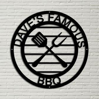 Personalized BBQ Sign, Metal Sign for Kitchen, Grilling Gifts Signs Personalized Sign for Man Cave, BBQ Grill Sign, Outdoor Kitchen Decor - Thegiftio UK