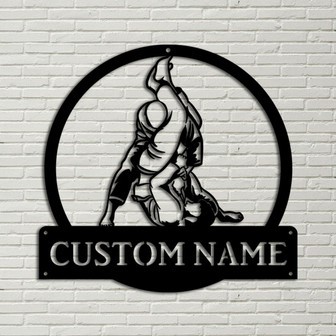 Personalized Brazilian Jiu Jitsu Monogram Metal Sign Art, Custom Jiu Jitsu Metal Sign, Hobbie Gifts, Sport Gift, Birthday Gift - Thegiftio UK