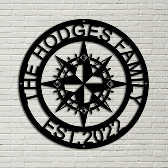 Personalized Compass Rose Metal Sign - Nautical Address Wall Art - Coordinates Wall Decor - GPS Coordinates Sign - Custom Coordinates - Thegiftio UK