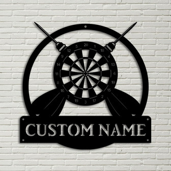 Personalized Darts Monogram Metal Sign, Custom Darts Metal Sign, Sport Gifts, Birthday Gift, Sport Gift - Thegiftio UK